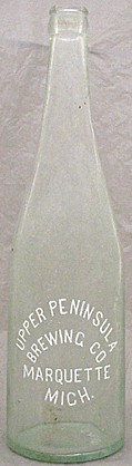 UPPER PENINSULA BREWING COMPANY EMBOSSED BEER BOTTLE