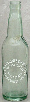 LEISEN & HENES BREWING COMPANY EMBOSSED BEER BOTTLE