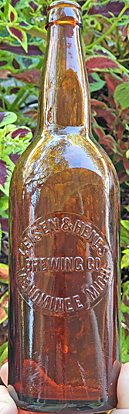 LEISEN & HENES BREWING COMPANY EMBOSSED BEER BOTTLE