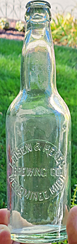 LEISEN & HENES BREWING COMPANY EMBOSSED BEER BOTTLE