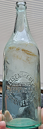 LEISEN & HENES BREWING COMPANY EMBOSSED BEER BOTTLE