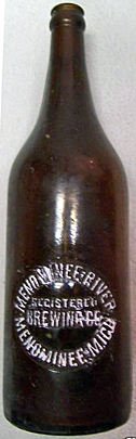 MENOMINEE RIVER BREWING COMPANY EMBOSSED BEER BOTTLE