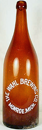 THE WAHL BREWING COMPANY EMBOSSED BEER BOTTLE