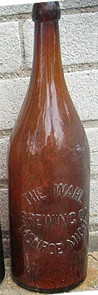 THE WAHL BREWING COMPANY EMBOSSED BEER BOTTLE