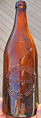 PONTIAC BREWERY COMPANY EMBOSSED BEER BOTTLE