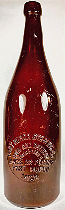 PORT HURON BREWING COMPANY EMBOSSED BEER BOTTLE