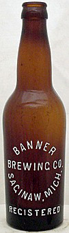 BANNER BREWING COMPANY EMBOSSED BEER BOTTLE