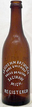 J. G. SCHEMM BREWING COMPANY EMBOSSED BEER BOTTLE