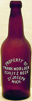 SCHLITZ BEER EMBOSSED BEER BOTTLE