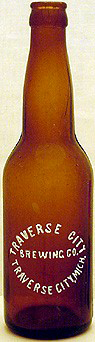 TRAVERSE CITY BREWING COMPANY EMBOSSED BEER BOTTLE