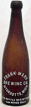 FRANK MARX BREWING COMPANY EMBOSSED BEER BOTTLE