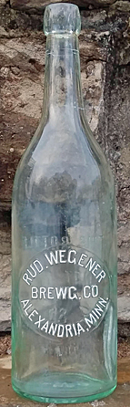 RUDOLPH WEGENER BREWING COMPANY EMBOSSED BEER BOTTLE