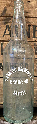 BRAINERD BREWING COMPANY EMBOSSED BEER BOTTLE