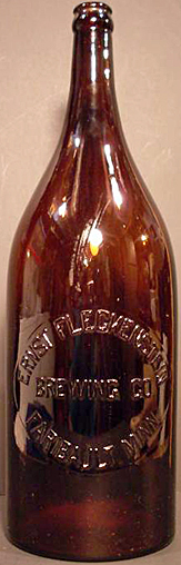 ERNST FLECKENSTEIN BREWING COMPANY EMBOSSED BEER BOTTLE