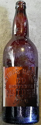 HASTINGS BREWING COMPANY EMBOSSED BEER BOTTLE