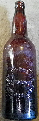 WILLIAM BIERBAUER BREWING COMPANY EMBOSSED BEER BOTTLE