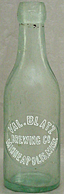 VAL. BLATZ BREWING COMPANY EMBOSSED BEER BOTTLE