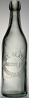 VAL BLATZ BREWING COMPANY EMBOSSED BEER BOTTLE