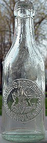 GLUEK'S BREWING COMPANY EMBOSSED BEER BOTTLE