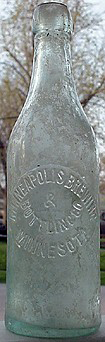 MINNEAPOLIS BREWING & BOTTLING COMPANY EMBOSSED BEER BOTTLE