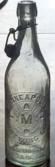 MINNEAPOLIS BREWING COMPANY EMBOSSED BEER BOTTLE