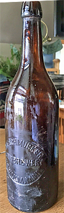 JOE SCHMUCKER CITY BREWERY EMBOSSED BEER BOTTLE