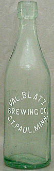 VAL BLATZ BREWING COMPANY EMBOSSED BEER BOTTLE