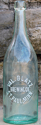 VAL. BLATZ BREWING COMPANY EMBOSSED BEER BOTTLE