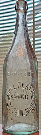 VAL. BLATZ BREWING COMPANY EMBOSSED BEER BOTTLE