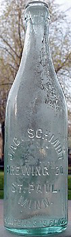 JACOB SCHMIDT BREWING COMPANY EMBOSSED BEER BOTTLE