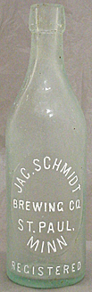 JACOB SCHMIDT BREWING COMPANY EMBOSSED BEER BOTTLE