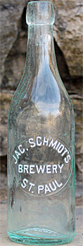 JACOB SCHMIDT'S BREWERY COMPANY EMBOSSED BEER BOTTLE