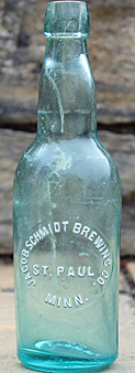 JACOB SCHMIDT BREWING COMPANY EMBOSSED BEER BOTTLE