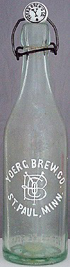 YOERG BREWING COMPANY EMBOSSED BEER BOTTLE