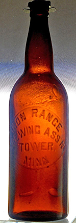 IRON RANGE BREWING ASSOCIATION EMBOSSED BEER BOTTLE