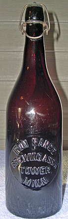 IRON RANGE BREWING ASSOCIATION EMBOSSED BEER BOTTLE