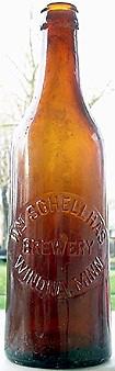 WILLIAM SCHELLHAS BREWERY EMBOSSED BEER BOTTLE