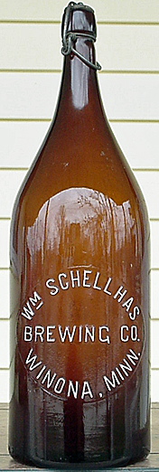 WILLIAM SCHELLHAS BREWING COMPANY EMBOSSED BEER BOTTLE