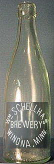 WILLIAM SCHELLHAS BREWERY EMBOSSED BEER BOTTLE