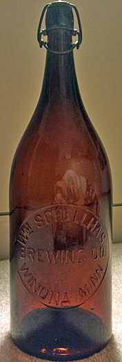 WILLIAM SCHELLHAS BREWING COMPANY EMBOSSED BEER BOTTLE