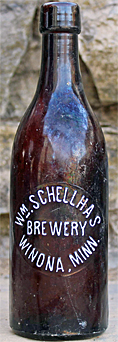 WILLIAM SCHELLHAS BREWERY EMBOSSED BEER BOTTLE