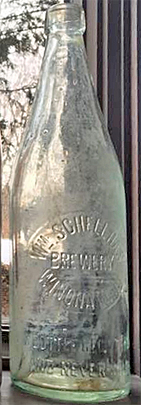 WILLIAM SCHELLHAS BREWERY EMBOSSED BEER BOTTLE