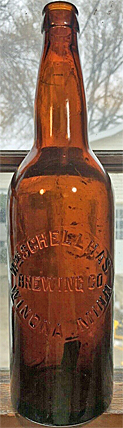 WILLIAM SCHELLHAS BREWING COMPANY EMBOSSED BEER BOTTLE