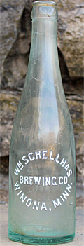 WILLIAM SCHELLHAS BREWING COMPANY EMBOSSED BEER BOTTLE