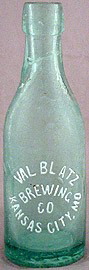 VAL BLATZ BREWING COMPANY EMBOSSED BEER BOTTLE