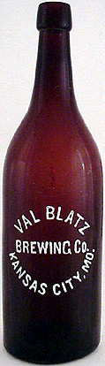 VAL BLATZ BREWING COMPANY EMBOSSED BEER BOTTLE