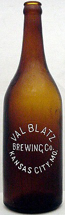 VAL BLATZ BREWING COMPANY EMBOSSED BEER BOTTLE