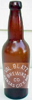 VAL BLATZ BREWING COMPANY EMBOSSED BEER BOTTLE