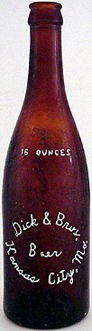 DICK & BROTHERS BEER EMBOSSED BEER BOTTLE