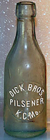 DICK BROTHERS PILSNER EMBOSSED BEER BOTTLE